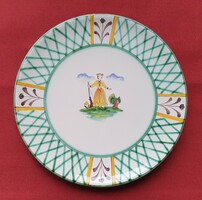 Ritka Gmundner kézzel festett kerámia porcelán tál tányér akasztható fali vadász mintával