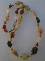 Antique mineral necklace made of various precious and semi-precious stones, serious carat 315 ct 56 cm