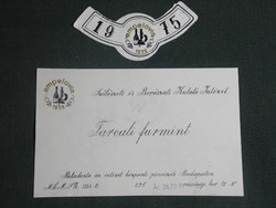 Wine label, Viticulture and Winery Research Institute Tarcal, Furmint wine from Tarcal