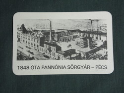 Kártyanaptár, Pécs Pannonia sörgyár, sörfőzde, 1977 ,   (2)