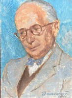 Gyurkovics Tibor -Szemüveges férfi  portré 1956-ból.