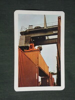 Card calendar, máv railway, transport, container station, loading crane, 1977, (2)