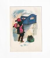 K:015 Karácsony képeslap postatiszta  foltos, Modern Replika (Képzőművészeti Kiadó)