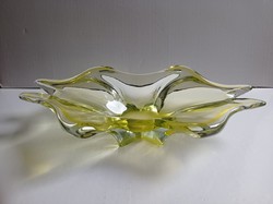 Bohemia yellow art glass centerpiece