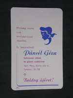 Card calendar, armor gauze hairdresser article shop, Pécs, 1977, (2)