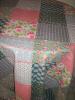 Beautiful vintage double-sided bedding set with a colorful patchwork pattern