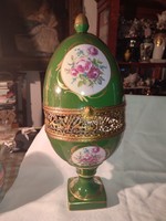 Francia Limoges kézi festésű porcelán tojás 50 cm