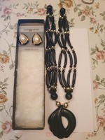 Jewelry set chain + earrings black