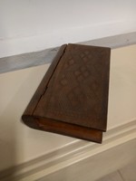 Wooden box (so-called trompe l'oeil) book, wooden box imitating a prayer book, card or jewelry other