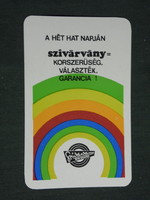 Card calendar, rainbow store, Budapest, 1977, (2)