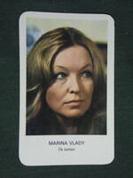 Card calendar, motion picture cinema, actress Marina Vlady, 1978, (2)