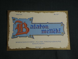 Bor címke, Badacsony pincészet, borgazdaság, Balaton melléki fehér bor