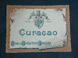 Wine label, France, Curacao