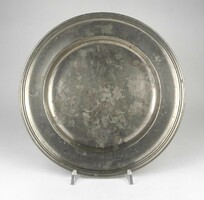 1P630 Régi nagyméretű fém tányér 26.5 cm