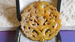 Antique hetian jade, hand-carved amulet or talisman.Ii.