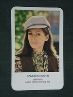Card calendar, Mokép cinema, actress Esther the chef, 1978, (2)