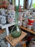 Gyönyörű zöld 99% karcagi  berekfürdői üveg váza Gyűjtői mid-century modern  lakásdekoráció hagyaték