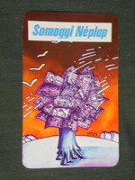Card calendar, Somogyi folk newspaper, daily newspaper, newspaper, magazine, graphic artist, 1978, (2)