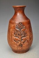 Retro ceramic vase with scratched decoration.
