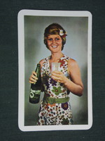 Kártyanaptár, Fonyódi ásványvíz, Nagykanizsa sörgyár,sörfőzde, erotikus női modell, 1978 ,   (2)
