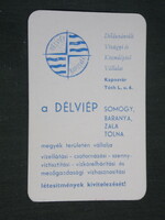 Card calendar, Délviép water utility construction company, Kaposvár, 1978, (2)