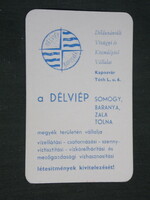 Kártyanaptár, Délviép vízügyi közműépítő vállalat, Kaposvár ,1978 ,   (2)