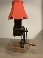 Antique walnut grinding lamp, table lamp