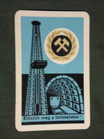 Kártyanaptár, Bányász szakszervezet, baleset megelőzés,grafikai rajzos, akna torony,1978 ,   (2)