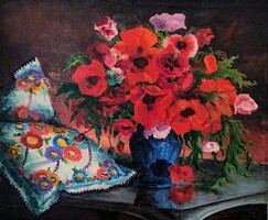 Sztelek Norbert ( 1884-1956 )Pipacsok vázában, 1930 körül