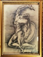 Kohán György(1910–1966): Harcos – grafit-papír - 45x30cm