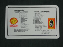 Card calendar, shell, petrol wells, oil service, Budapest, Pécs, Balatonfüred 1978, (2)