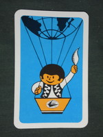 Kártyanaptár,Express utazási iroda,grafikai rajzos,reklám figura, 1978 ,   (2)