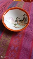 Aprócska régi japán tányér, kis antik tálka festéssel, jelzéssel