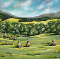 Transcarpathia - Volóc - oil painting - 50 x 50 cm