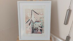 (K) susan dobay numbered lithograph with frame 43x53 cm