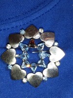 Régi gyönyörű 925 Sterling ezüst kék köves női bross kitűző pin