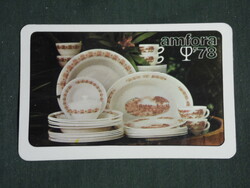Card calendar, amphora uvért company, porcelain tableware, 1978, (2)