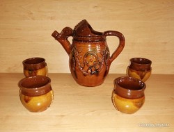 Ceramic drink set jug with 4 glasses (b)