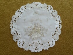 Embroidered Christmas tablecloth. 30 Cm.