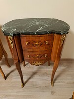 Empire console table, side table with marble top