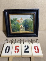 Painting by a Transylvanian painter, oil, cardboard, size 32 x 27 cm.