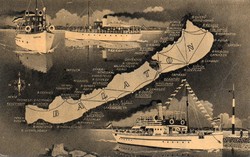 Ba - 037 Balatoni lapok (postatiszta) hajózási térkép