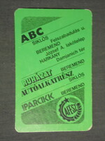 Kártyanaptár, ÁFÉSZ üzletek,ABC, iparcikk,ruházat,divat,Siklós,Beremend,Harkány,1979 ,   (2)