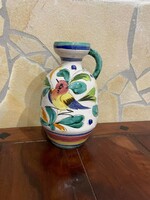 25 Cm high bird ceramic pitcher jug heirloom