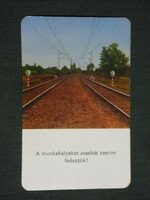 Kártyanaptár, MÁV vasút ,balesetmegelőzés,sínpálya,1979 ,   (2)