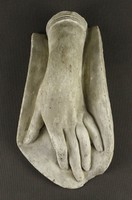 1P712 Régi női kéz gipsz kisplasztika falidísz 29 cm