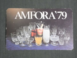 Card calendar, amphora uvért company, glass cup, 1979, (2)