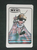 Kártyanaptár,MÉH hulladékhasznosító vállalat,grafikai rajzos,reklám baba,figura,robot,1979 ,   (2)