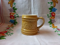 Kispest antique granite yellow pitcher (fun)