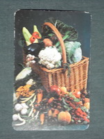 Kártyanaptár, Zöldért zöldség gyümölcs üzletek ,1979 ,   (2)